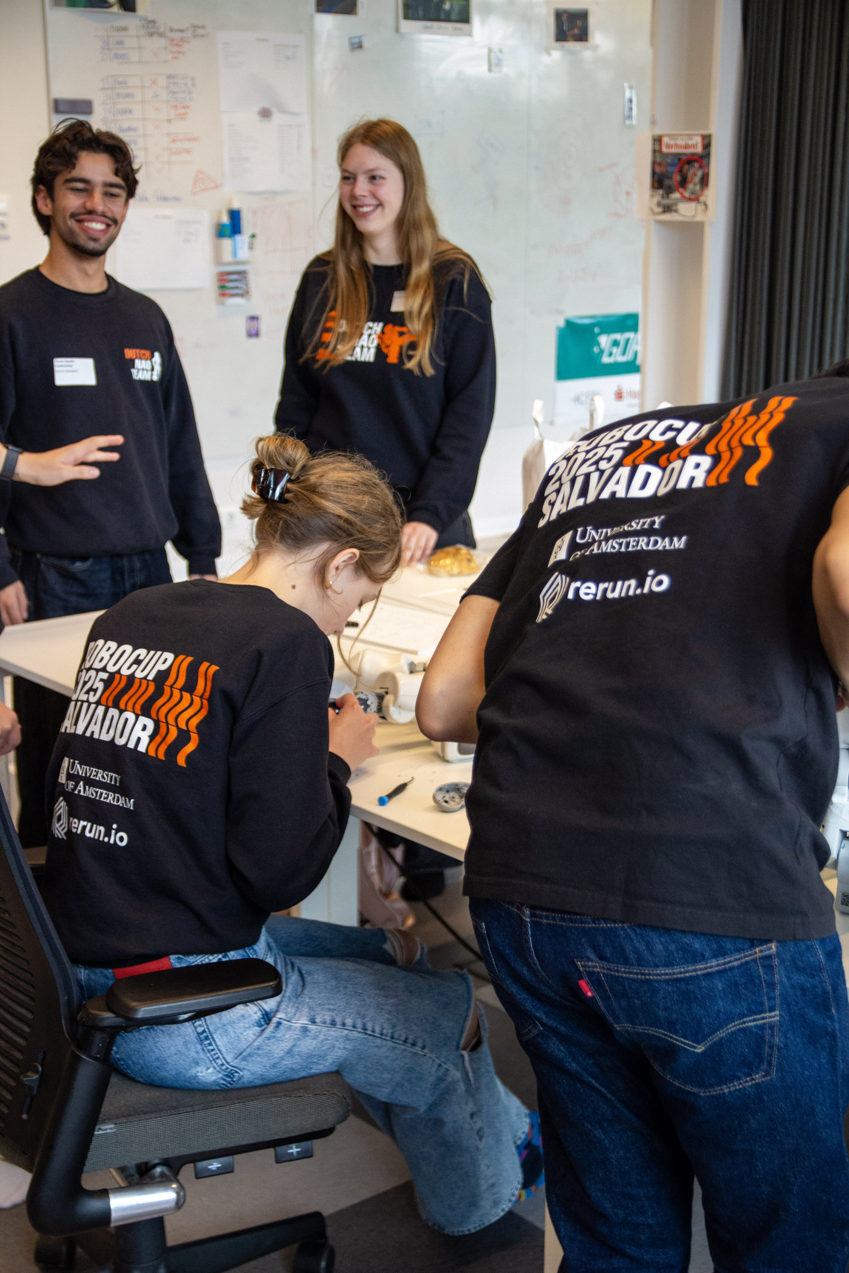 Team members repairing a broken ankle joint